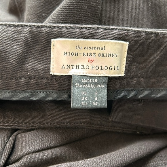 Anthropologie Pant The Essential High Rise Skinny Split Front Black Stretch Sz 2 - Picture 8 of 14